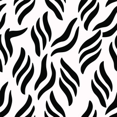 Seamless Zebra Animal Fur Pattern Vector Design.