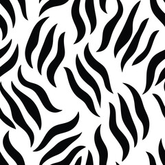Seamless Zebra Animal Fur Pattern Vector Design.