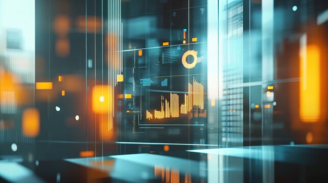 Dynamic business environment showcasing the concept of business agility, with symbols representing company transformation towards higher efficiency and rapid adaptation to market changes.