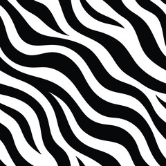 Seamless Zebra Animal Fur Pattern Vector Design. © MdRanju