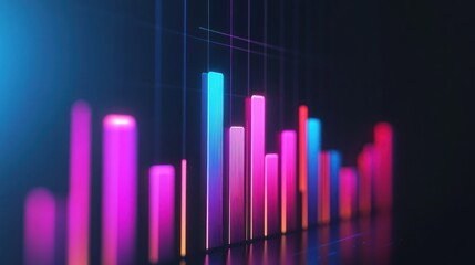 Abstract neon glowing lines in a dark background.