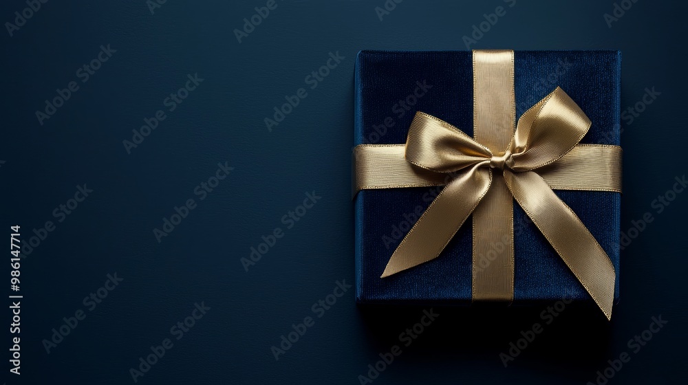 Wall mural Luxurious Velvet Gift Box with Golden Ribbon, Perfect for Elegant Occasions and Celebrations