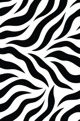 Seamless Zebra Animal Fur Pattern Vector Design.