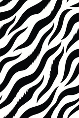 Seamless Zebra Animal Fur Pattern Vector Design.