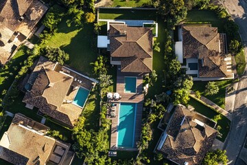 A sustainable urban neighborhood with energy-efficient homes. Beautiful simple AI generated image