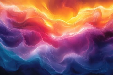 Obraz premium undulating wave of vibrant colors flowing across a kaleidoscopic background merging fluidity and chromatic brilliance in an abstract symphony of motion