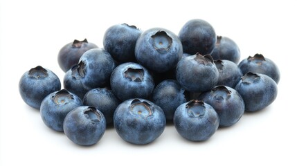Ripe blueberries white background. Generative AI