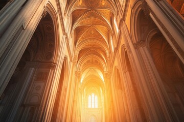 Fototapeta premium A quaint thatched-roof cottage in the countryside, surrounded by lush green trees and foliage, evoking a dreamy fairytale atmosphere.. Beautiful simple AI generated image