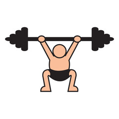 Weightlifting icon. Vector illustration isolated