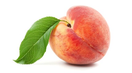 Ripe nectarine on a white background