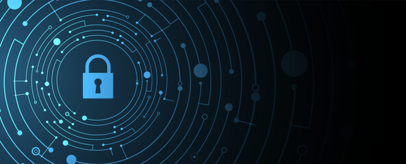 Cyber security and information or network protection. Vecor art.