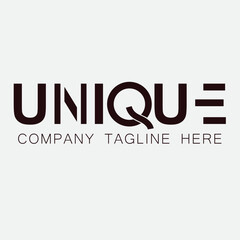 Fototapeta premium UNIQUE letter logo design in illustration. Vector logo, calligraphy designs for logo, Poster, Invitation, etc. 