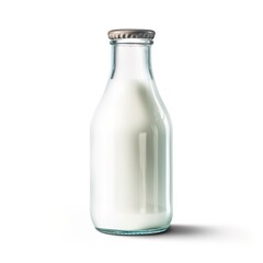 Bottle of milk in white background