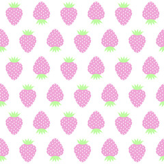 Strawberry seamless pattern with berries isolated on a white background