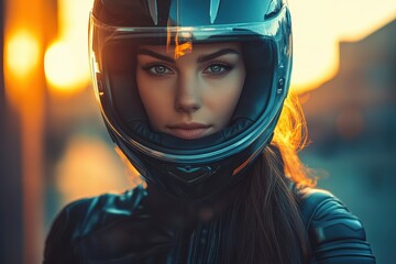 3D illustration of an alien-looking bald woman on a pink background.. Beautiful simple AI generated image