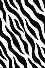 Seamless Zebra Animal Fur Pattern Vector Design.