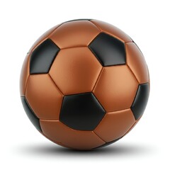 Fototapeta premium Soccer ball, soccer ball isolated on white background, clipping path, full field depth, football black and orange.