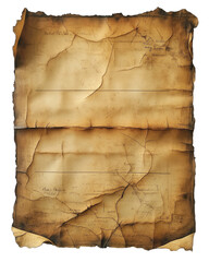 Fototapeta premium Old paper isolated on transparent background.