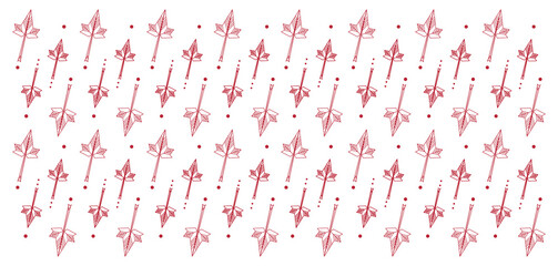 Pattern with red leaves on a white background. A minimalist design with leaves in red tones on a white background. Seamless background. Ideal for modern interiors, packaging, and decor