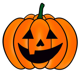 Halloween Pumpkin, Ghost Pumpkin, Orange Pumpkin with smile for designing in Halloween