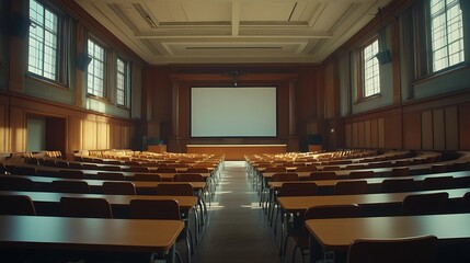 Empty Modern Classroom In the School Interior, Back to School Concept Book, Chair, table 3D Render.