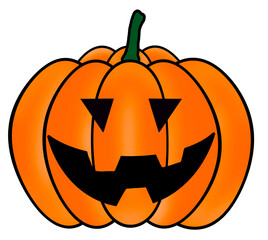 Halloween Pumpkin, Ghost Pumpkin, Orange Pumpkin with smile for designing in Halloween