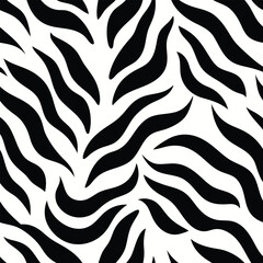 Seamless Zebra Animal Fur Pattern Vector Design.