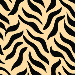 Seamless Zebra Animal Fur Pattern Vector Design.