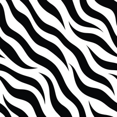 Seamless Zebra Animal Fur Pattern Vector Design.