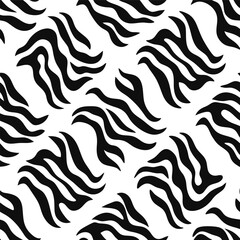 Seamless Zebra Animal Fur Pattern Vector Design.