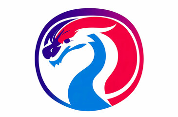 Fototapeta premium dragon icon logo with color inside