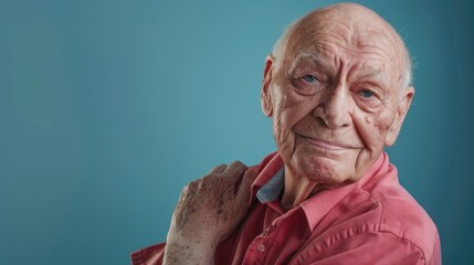 An older adult rolling up their sleeve and preparing to receive a vaccine with a look of determination and confidence