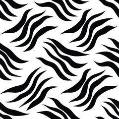 Seamless Zebra Animal Fur Pattern Vector Design.
