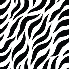 Seamless Zebra Animal Fur Pattern Vector Design.