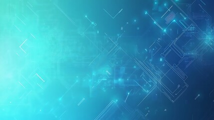 Abstract Blue and Green Digital Circuit Board Background