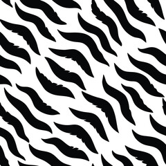 Seamless Zebra Animal Fur Pattern Vector Design.