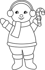 cute retro snowman outline isolated vector
vintage snowman outline svg.