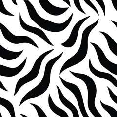 Seamless Zebra Animal Fur Pattern Vector Design.