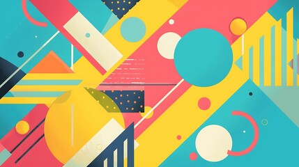Abstract Geometric Shapes in Vibrant Colors