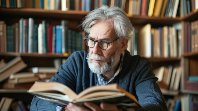 A mature adult embracing lifelong learning, studying with enthusiasm and commitment to personal and professional growth