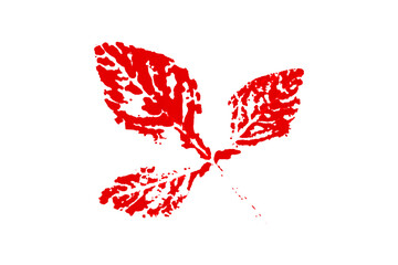 Red watercolor background. Artistic hand paint. Isolated on transparent background.
