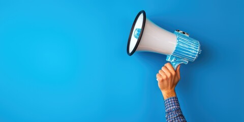 Speaker's Announcement in Clean Blue Studio