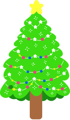 cute christmas tree doodle illustration