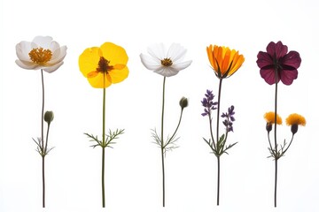 Obraz premium Abstract -rendered flower field scene with stylized flowers in a spring background, , abstract. Beautiful simple AI generated image