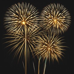 Naklejka premium Gold fireworks illustration pattern