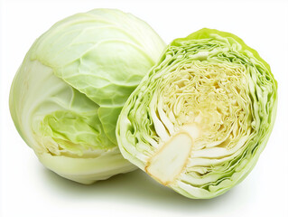 Fototapeta premium A white cabbage with a green stem