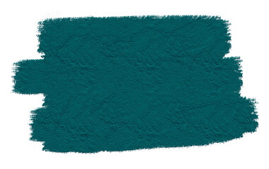 Brush stroke in deep teal with a textured surface on a transparent background