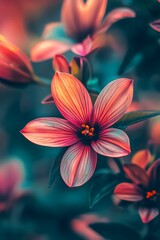 Closeup of a Pink Flower with Blurred Background