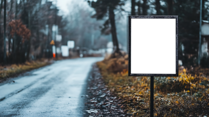 Editable Roadside Advertisement Banner Mockup - Perfect Transparent PNG for Showcasing Outdoor Ads and Street Campaign Designs
