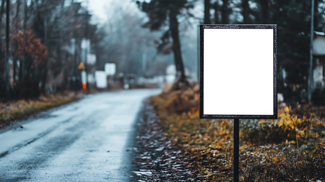 Editable Roadside Advertisement Banner Mockup - Perfect Transparent PNG for Showcasing Outdoor Ads and Street Campaign Designs